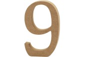 Cijfer 9 MDF 13cm, 1st.
