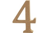 Cijfer 4 MDF 8cm, 1st.