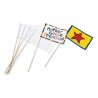 Colorations - Canvas Vlaggen met Stok Wit, Set van 12