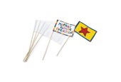Colorations - Canvas Vlaggen met Stok Wit, Set van 12