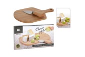 Excellent Houseware Planche à fromage en bambou 20x13cm avec couteau à fromage