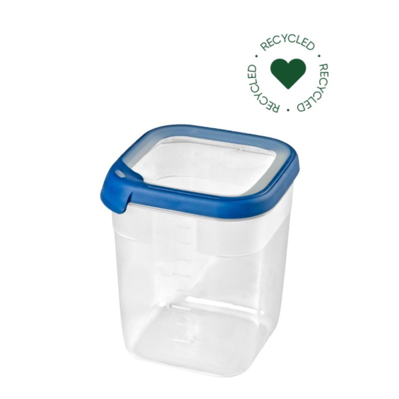 Curver Grand Chef Eco Récipient Alimentaire 2,6 L Carré Transparent/Bleu Foncé