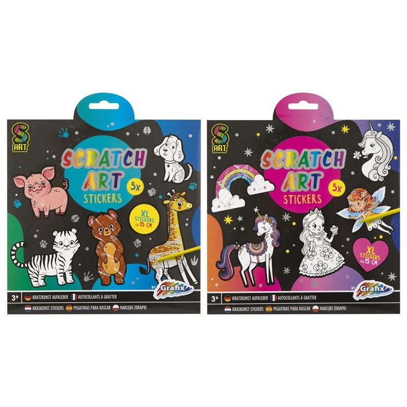 Grafix Scratch Art Stickers 5 pièces avec stylo