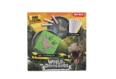 Toi Toys World of Dinosaurs stoepkrijtset met 4 sjablonen