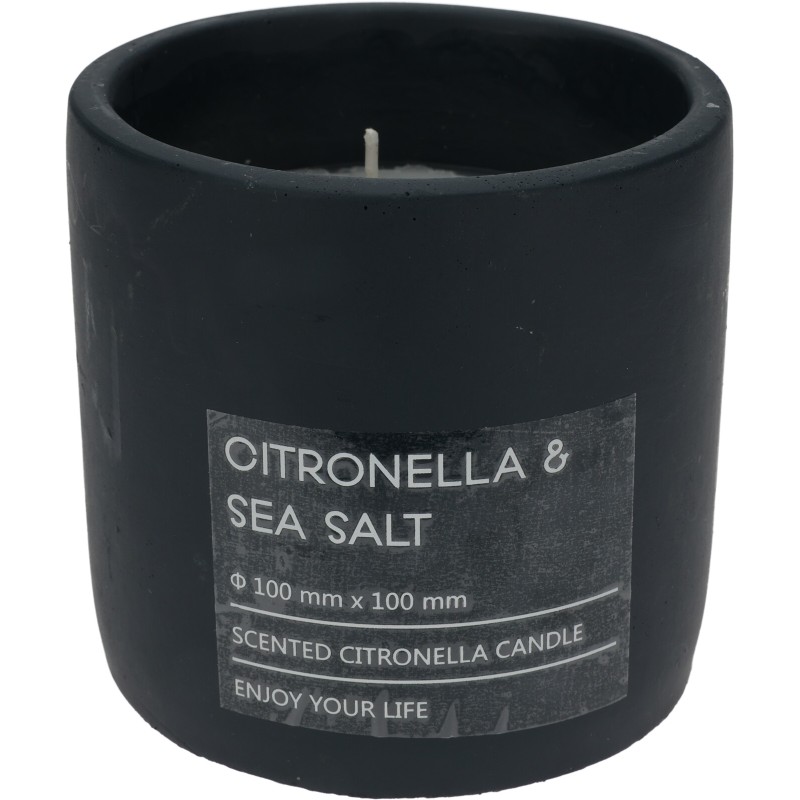 Citronella kaars in pot 10cm antraciet