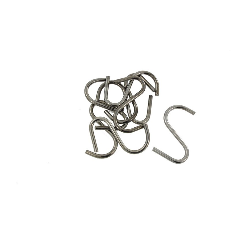 Crochet en S ou crochet de suspension chromé, jeu universel de 6 pièces pour support suspendu