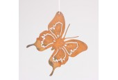 Support mural papillon métal 13x13cm couleur rouille