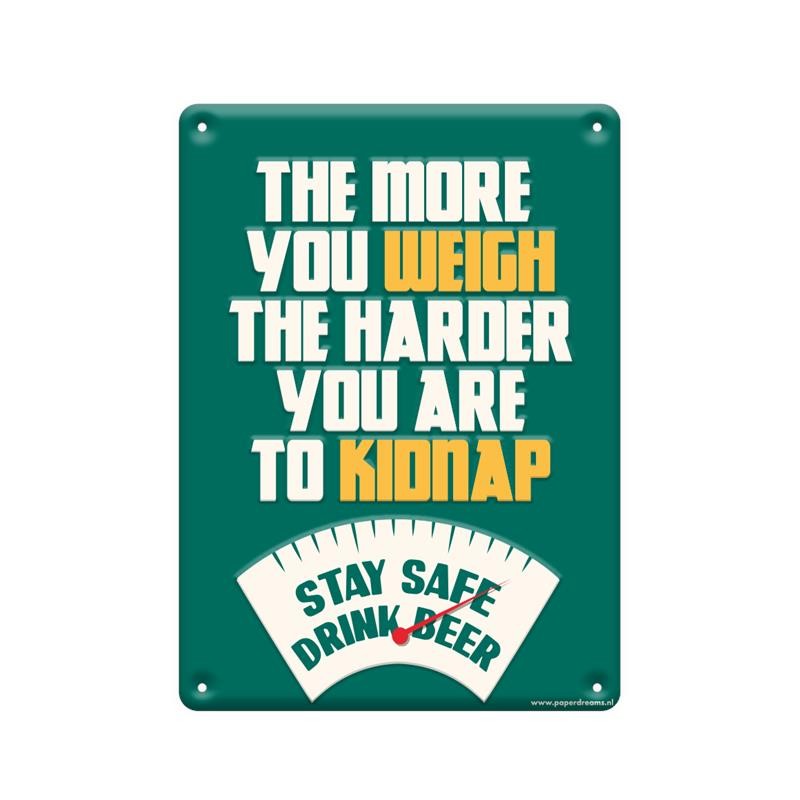 Paperdreams Tekstbord metaal 22x16,5cm - The more you weigh