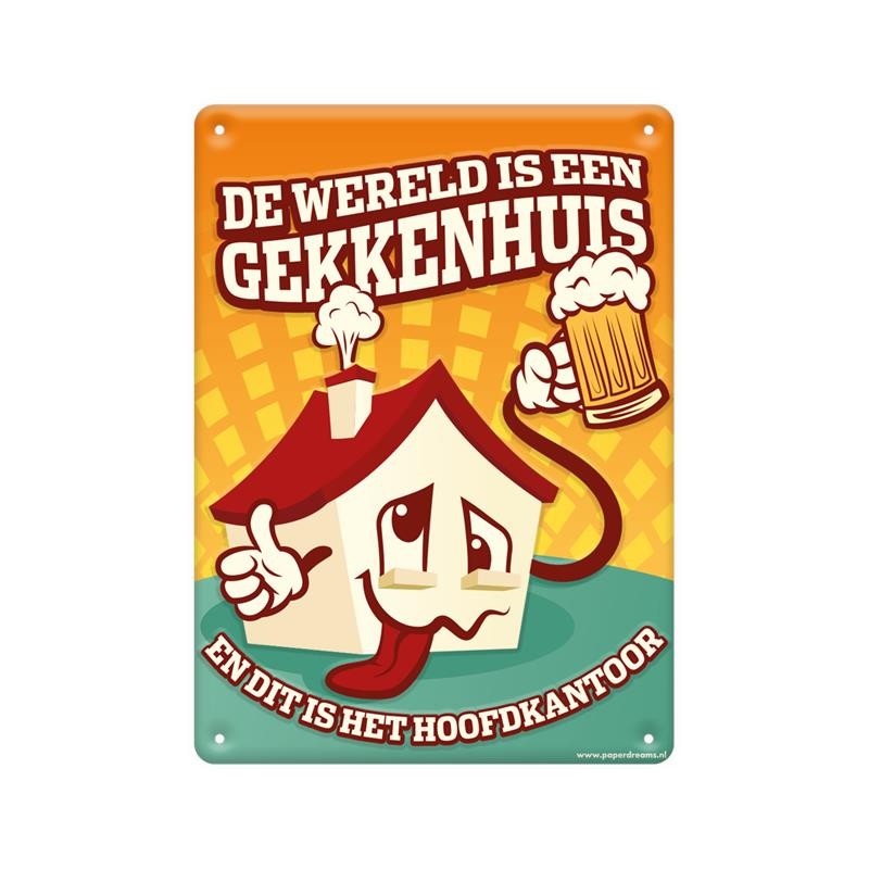 Paperdreams Plaque texte métal 22x16,5cm - Madhouse