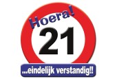 Huldeschild verkeersbord - 21 jaar
