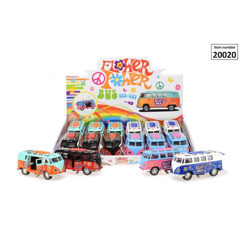 Toi Toys Flower power bus met licht en geluid die-cast