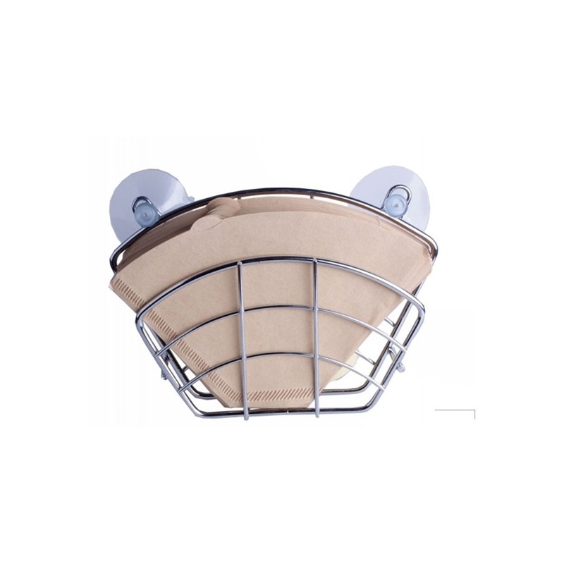 Porte-filtre à café chromé avec ventouse