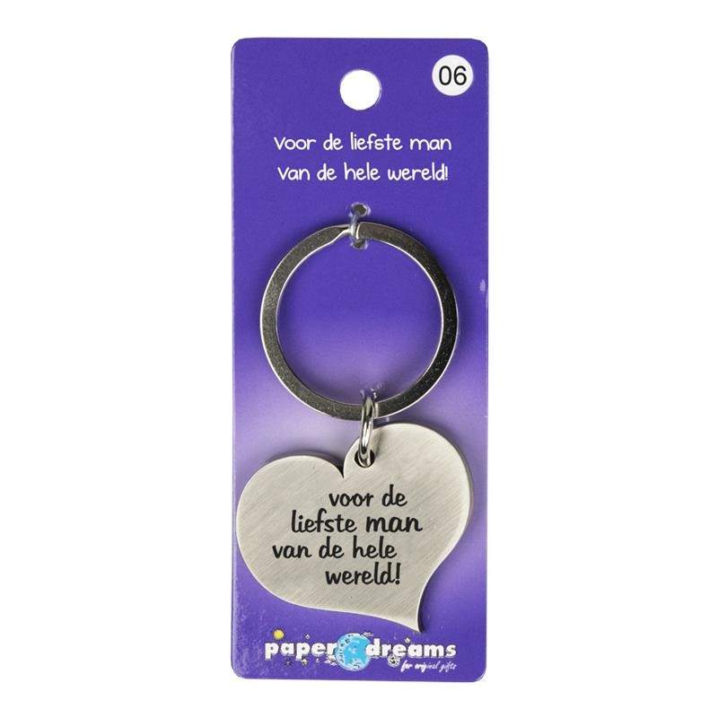 Porte-clés coeur en métal pour l'homme le plus doux