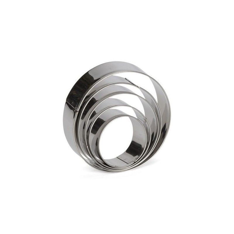 Coupe-patisse inox 5 pièces Rond