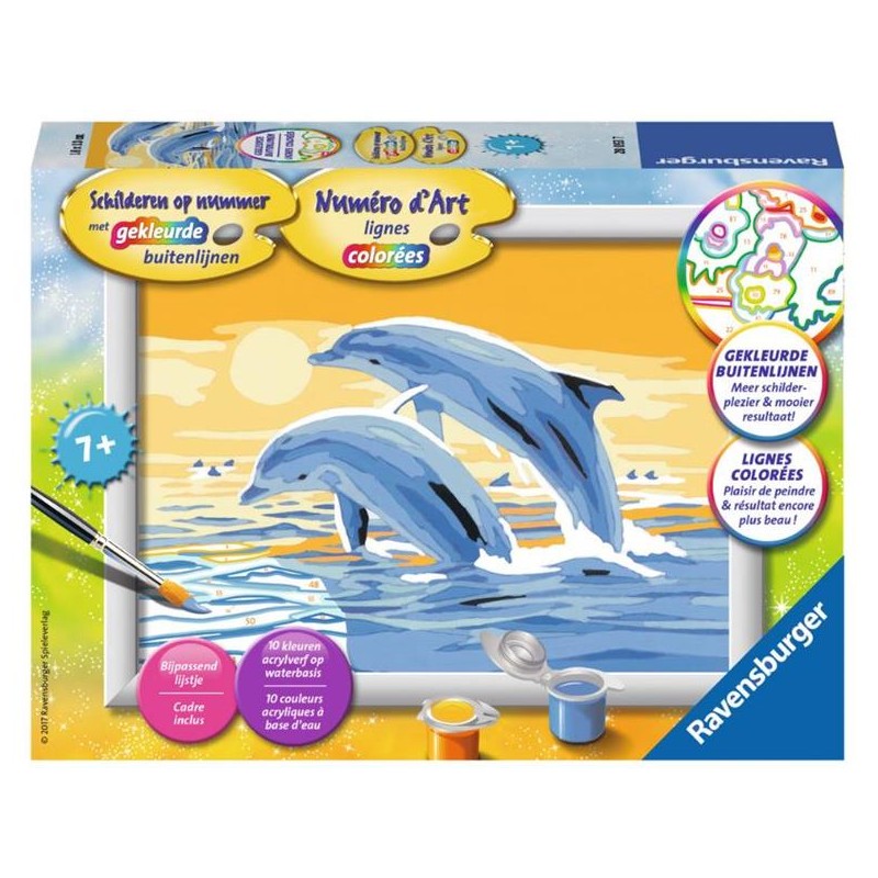 Ravensburger Peinture par numéros Dauphins bondissants