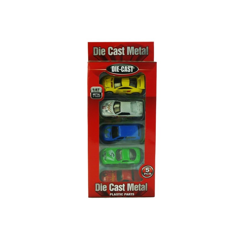 Modelautootjes DieCast 1:64 pak a 5 stuks. assorti samenstellingen