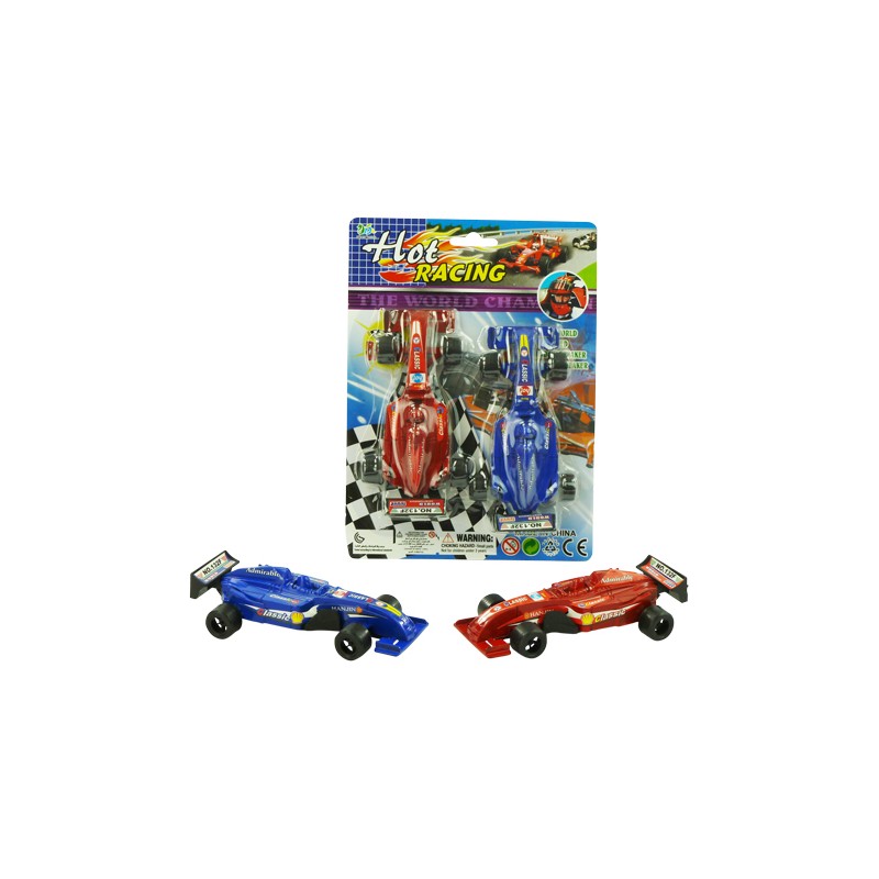 Raceauto pull back blister a 2st. assorti kleuren