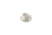 Tasse 6x8cm et soucoupe 14cm faïence blanche 150ml par plateau de 6 pièces