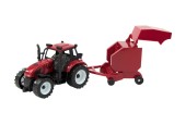 Tractor frictie met balenmaker 37cm. Rood of groen. In Vensterdoos