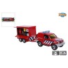 2-Play Brandweer Met Aanhangwagen NL Die Cast Pullback-action 25cmbr