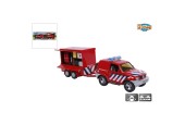 2-Play Brandweer Met Aanhangwagen NL Die Cast Pullback-action 25cmbr