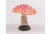 Tuinbeeld Paddenstoel rood met witte stippen Polystone 9X9X13 cm