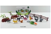 Animaux de la ferme en sachet avec accessoires 24 pièces Plastique