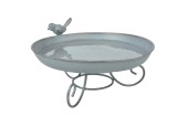 Esschert Design bain d'oiseaux Ø22cmx12cm gris métal