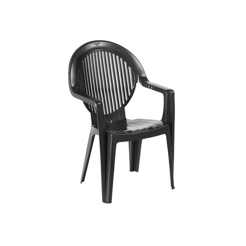 Chaise empilable Grosfillex Fidji anthracite