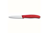 Couteau d'office Victorinox Swissclassic lame dentelée 8cm manche rouge