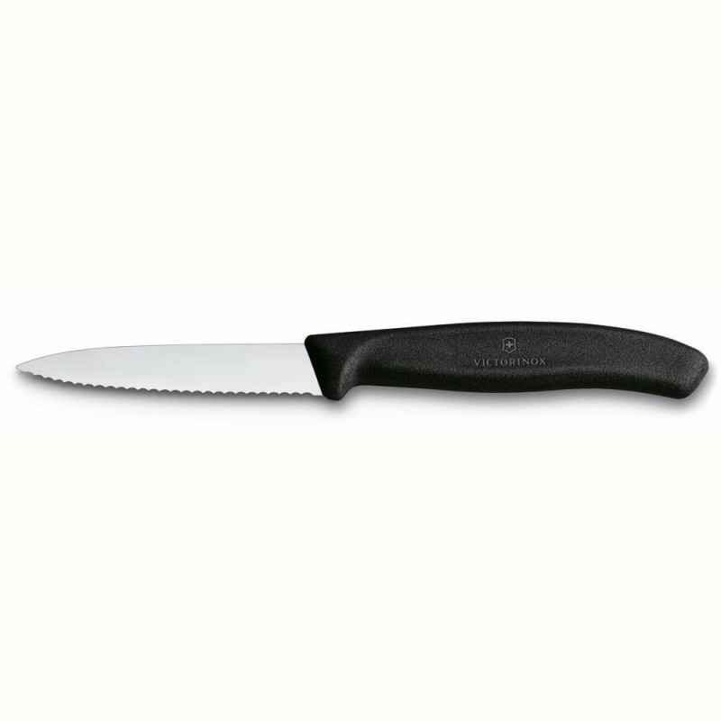 Victorinox Swissclassic Schilmes 8cm Gekarteld Lemmet Zwart Handvatbr