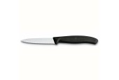 Couteau d'office Victorinox Swissclassic lame dentelée de 8 cm avec manche noir