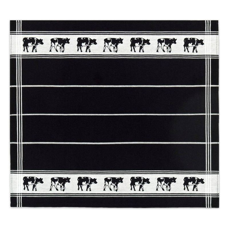 DDDDD Theedoek koe zwart/wit 60x65cm 6 stuks