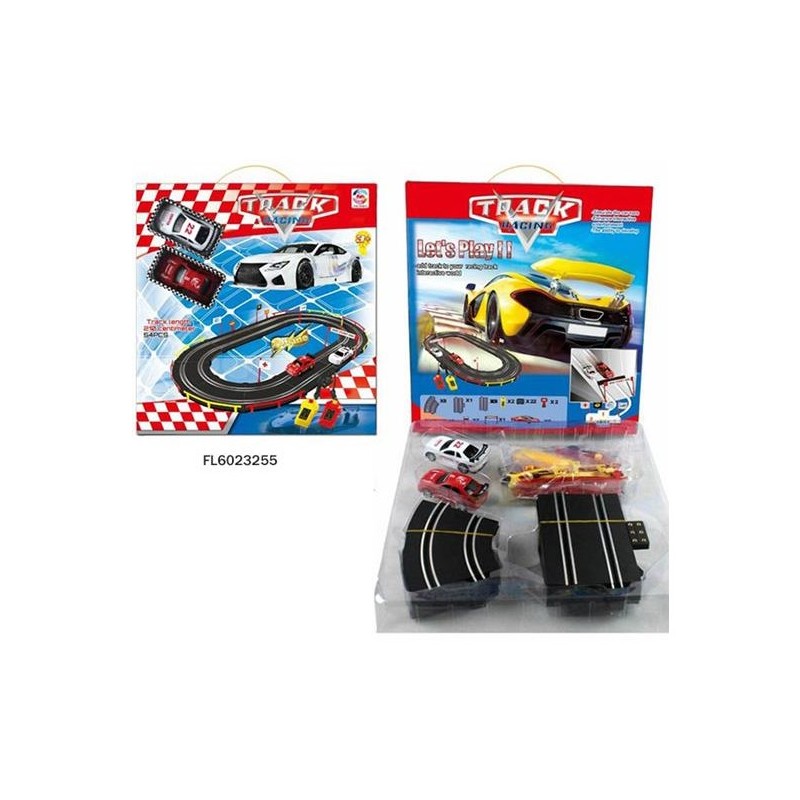 Racebaan 210cm 54 delig met twee auto's