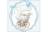 Serviettes Ambiente 33x33cm Welcome bleu