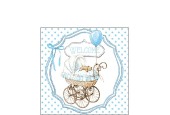 Serviettes Ambiente 25x25cm Welcome bleu