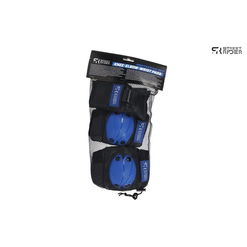Inline Skate beschermset 6 delig blauw/zwart medium