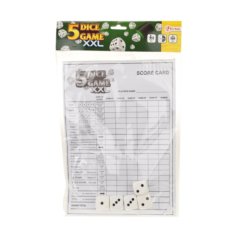 Toi Toys XXL-Yahtzee Met 5 Dobbelstenen