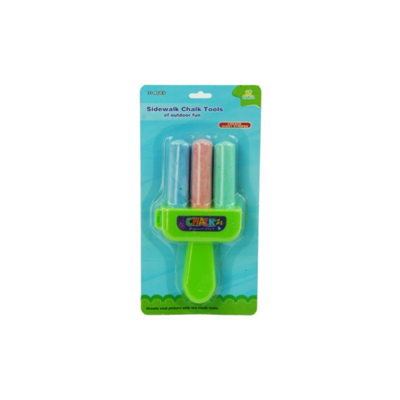 Craie de trottoir 3 couleurs avec manche