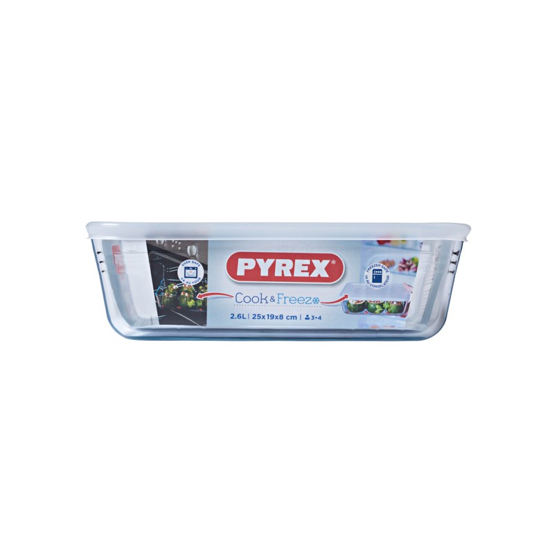 Bol Pyrex COOK&FREEZE avec couvercle 25x20cm cool 2,6 litres