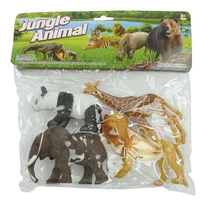 Animaux sauvages 4 dans un sachet environ 14 cm