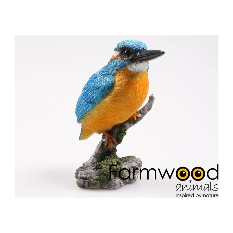 Farmwood Animals Garden image martin-pêcheur sur tronc 9x9x15cm