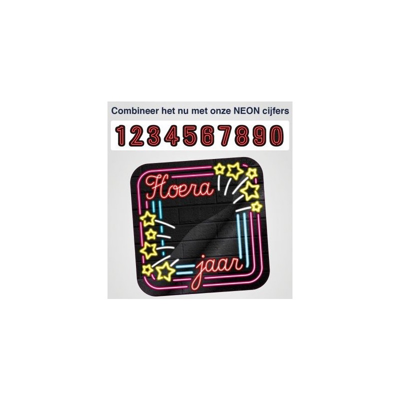 Paperdreams Huldeschild neon 50 cm  - Blanco