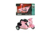 Toi Toys Pull back motor met zijspan 11,5x9cm roze