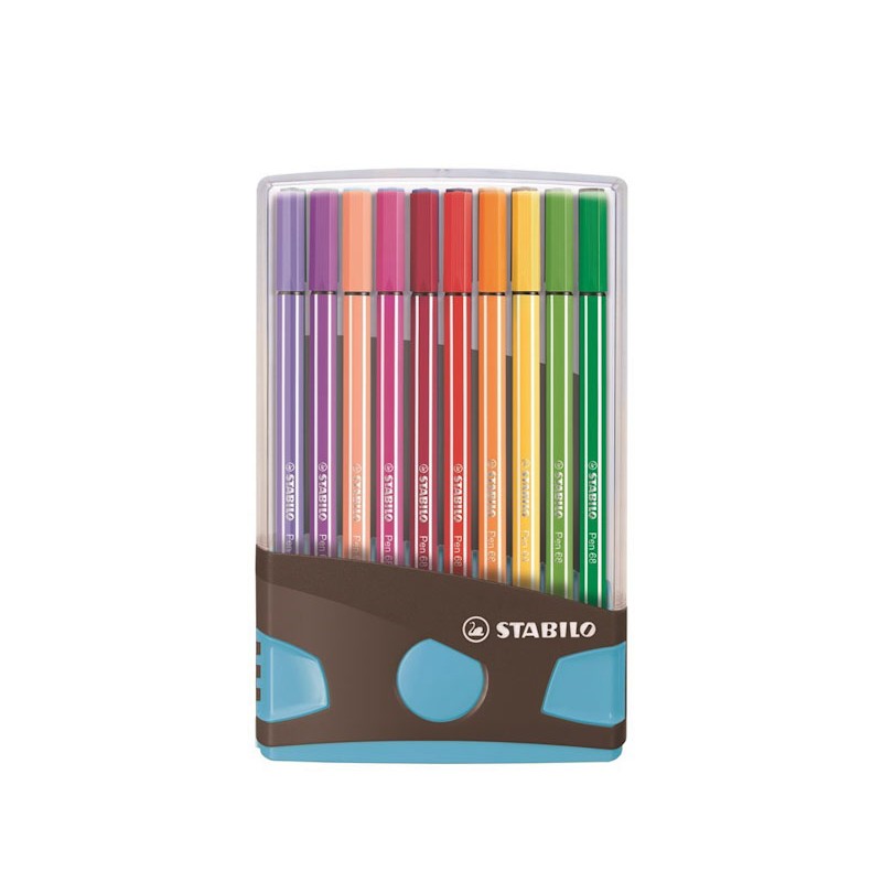 Stabilo Viltstift Pen 68 ColorParade Antraciet/blauw Box A 20 Stuks