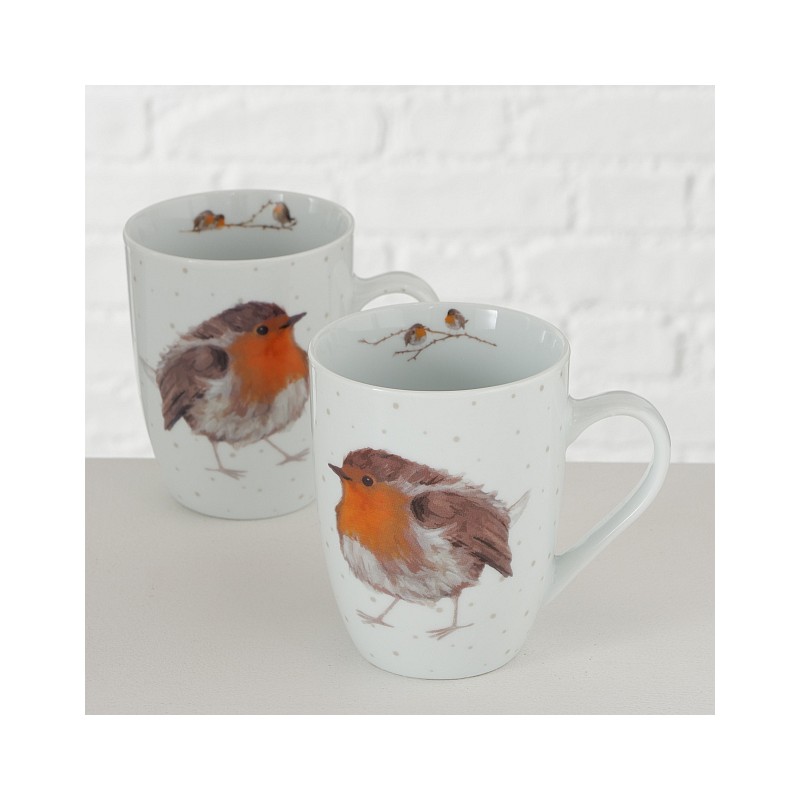 Boltze Home Tasse Robin 330 ml Porcelaine naturelle