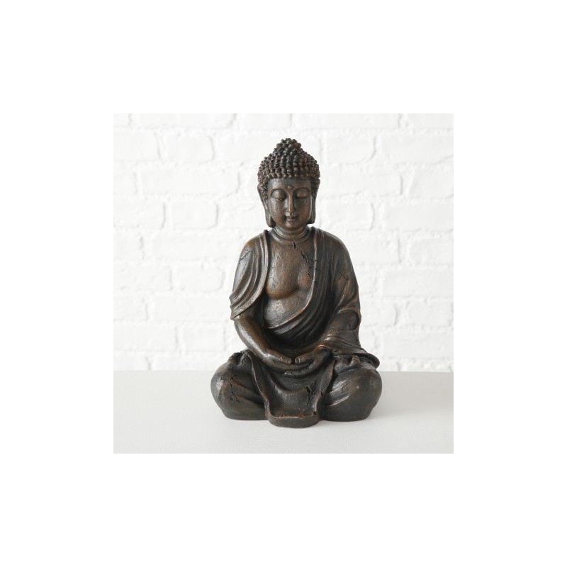 Boltze Home Statue Bouddha H30cm polyrésine marron