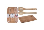 Planche à découper en bambou 33x23cm avec couverts à salade