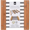 Excellent Houseware Coaster en acier inoxydable avec bambou 22cm extensible à 35cm