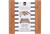 Excellent Houseware Coaster en acier inoxydable avec bambou 22cm extensible à 35cm